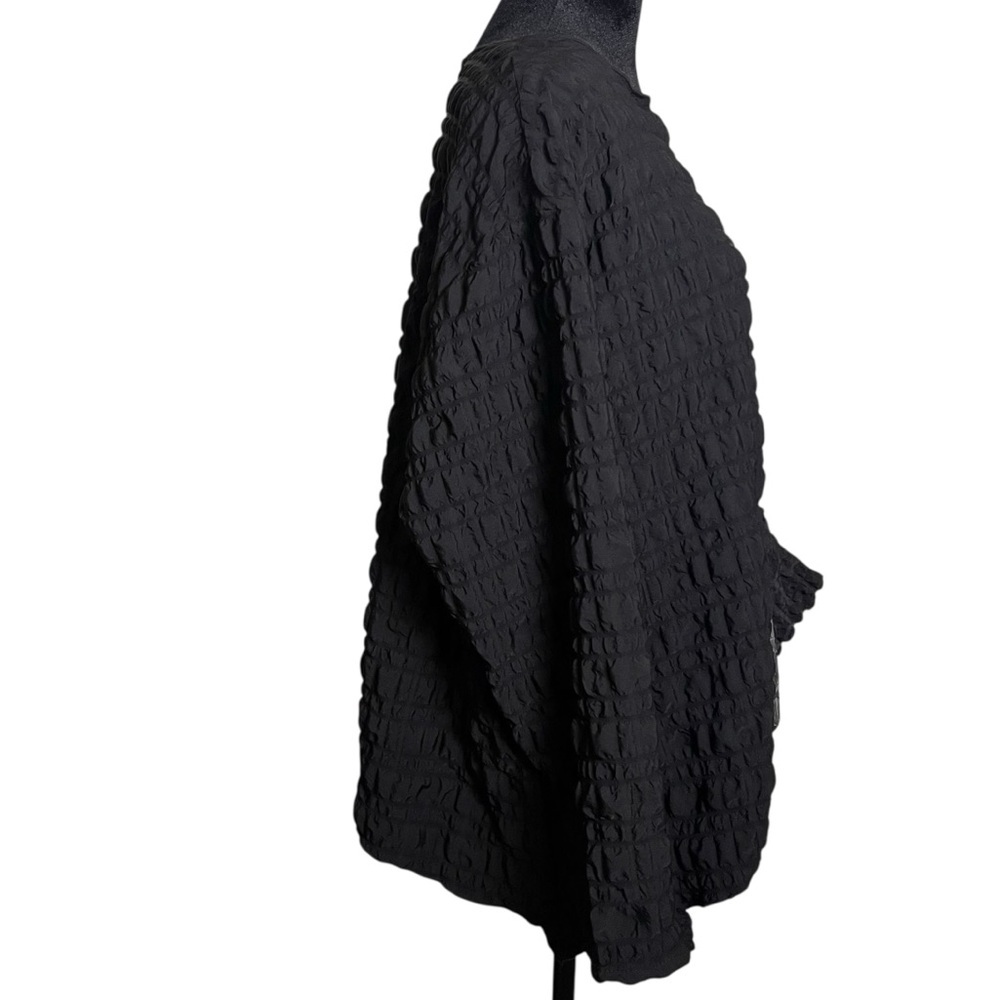Heydari Black Textured Oversized Asymmetrical Lagenlook Top Size M - Picture 6 of 8